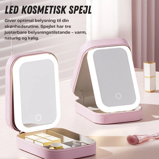 Justerbart LED-makeupspejl i tre farver